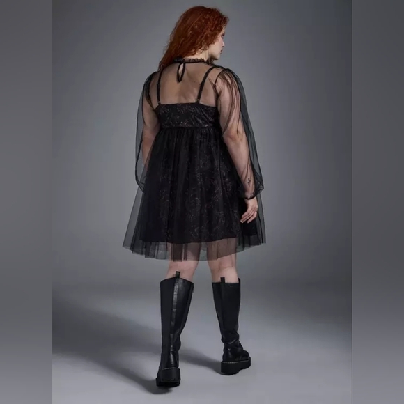 Torrid Nightfall Black Goth Fairy Whimsigoth Tulle Dress Sz 3X Nwt - Picture 2 of 5